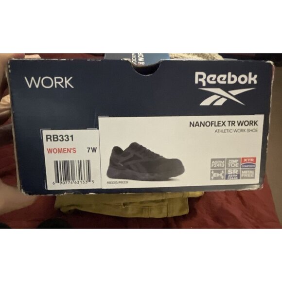 Reebok Work Nanoflex TR RB331 Women Sz 7W Black Composite Toe Work Shoes KHD1275 - Picture 5 of 6
